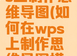 如何在wps上制作思维导图(如何在wps上制作思维导图模板)