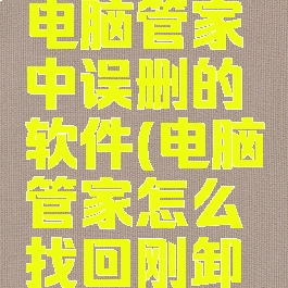 如何找回电脑管家中误删的软件(电脑管家怎么找回刚卸载的软件)