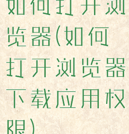 如何打开浏览器(如何打开浏览器下载应用权限)