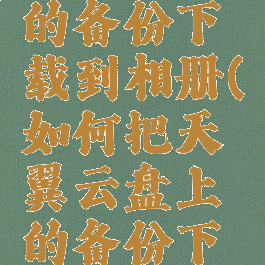 如何把天翼云盘上的备份下载到相册(如何把天翼云盘上的备份下载到相册中)