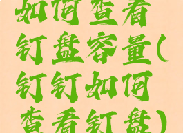 如何查看钉盘容量(钉钉如何查看钉盘)