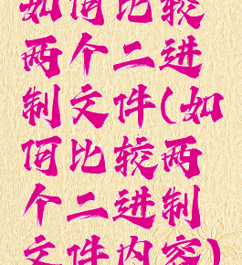 如何比较两个二进制文件(如何比较两个二进制文件内容)