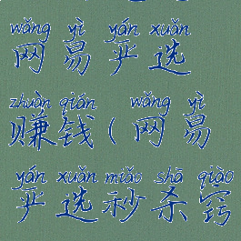 如何通过网易严选赚钱(网易严选秒杀窍门)