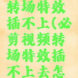 必剪视频转场特效插不上(必剪视频转场特效插不上去怎么办)