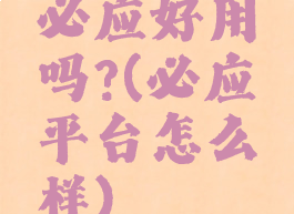 必应好用吗?(必应平台怎么样)