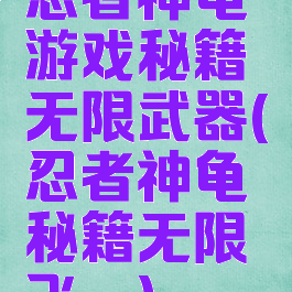 忍者神龟游戏秘籍无限武器(忍者神龟秘籍无限飞镖)