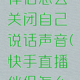 快手直播伴侣怎么关闭自己说话声音(快手直播伴侣怎么静音)
