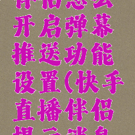 快手直播伴侣怎么开启弹幕推送功能设置(快手直播伴侣提示消息怎么弄)