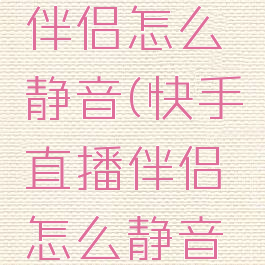 快手直播伴侣怎么静音(快手直播伴侣怎么静音设置)