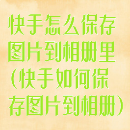 快手怎么保存图片到相册里(快手如何保存图片到相册)