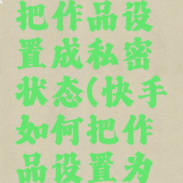 快手怎么把作品设置成私密状态(快手如何把作品设置为私密作品)