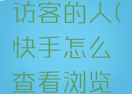 快手怎么查看浏览访客的人(快手怎么查看浏览访客的人是谁)