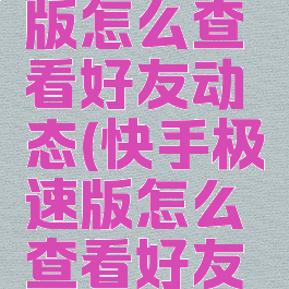 快手极速版怎么查看好友动态(快手极速版怎么查看好友动态视频)