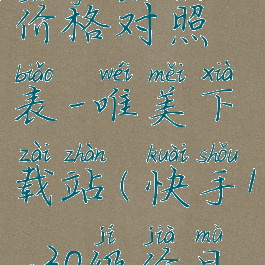 快手1-30级价格对照表-唯美下载站(快手1-30级价目表)