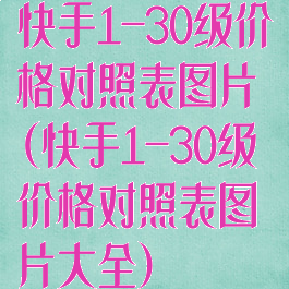 快手1-30级价格对照表图片(快手1-30级价格对照表图片大全)