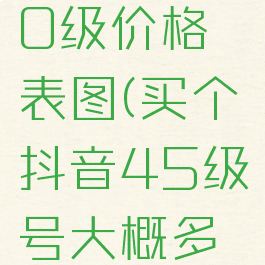 快手1到50级价格表图(买个抖音45级号大概多少钱)