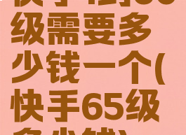 快手1到60级需要多少钱一个(快手65级多少钱)