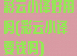 彩云小译好用吗(彩云小译要钱吗)