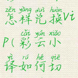 彩云小译怎样兑换vip(彩云小译如何切换语言)