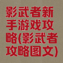 影武者新手游戏攻略(影武者攻略图文)