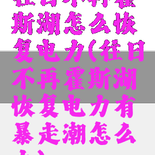 往日不再霍斯湖怎么恢复电力(往日不再霍斯湖恢复电力有暴走潮怎么办)