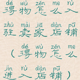 得物怎么入驻卖家店铺(得物怎么进入店铺)