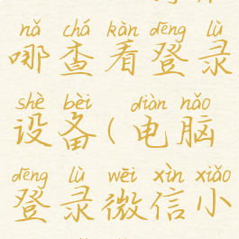 微信电脑版小程序在哪查看登录设备(电脑登录微信小程序怎么找)