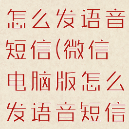 微信电脑版怎么发语音短信(微信电脑版怎么发语音短信给对方)