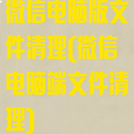 微信电脑版文件清理(微信电脑端文件清理)