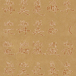 微信电脑版聊天记录文件夹是哪个文件夹的(电脑版微信聊天记录的文件在哪个文件夹)