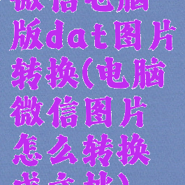 微信电脑版dat图片转换(电脑微信图片怎么转换成文档)