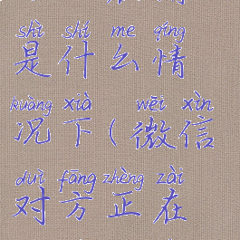 微信的对方正在输入是什么情况下(微信对方正在输入啥意思)