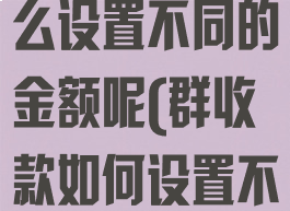 微信群收款怎么设置不同的金额呢(群收款如何设置不同金额)