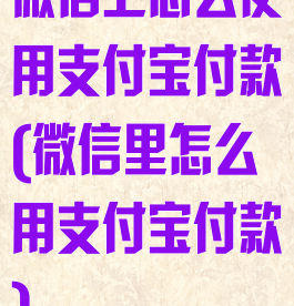 微信上怎么使用支付宝付款(微信里怎么用支付宝付款)