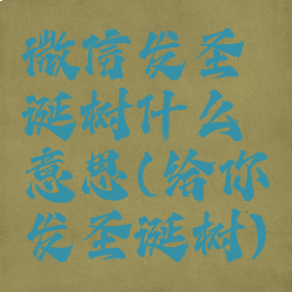 微信发圣诞树什么意思(给你发圣诞树)