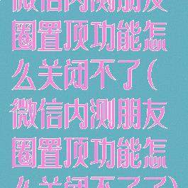微信内测朋友圈置顶功能怎么关闭不了(微信内测朋友圈置顶功能怎么关闭不了了)