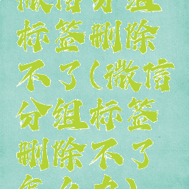 微信分组标签删除不了(微信分组标签删除不了怎么办)