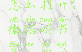 微信听书怎么打开(微信听书怎么打开听书声音)