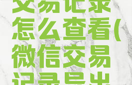 微信导出交易记录怎么查看(微信交易记录导出来)