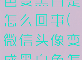 微信头像彩色变黑白是怎么回事(微信头像变成黑白色怎么回事)