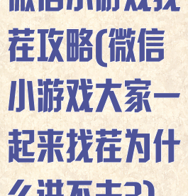 微信小游戏找茬攻略(微信小游戏大家一起来找茬为什么进不去?)