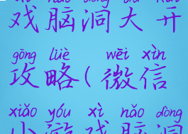 微信小游戏脑洞大开攻略(微信小游戏脑洞达人)