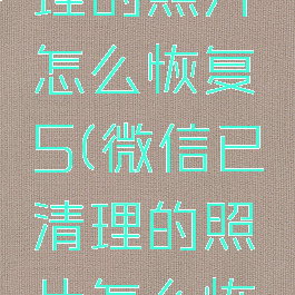 微信已清理的照片怎么恢复5(微信已清理的照片怎么恢复∞)