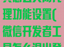 微信开发者工具怎么关闭代理功能设置(微信开发者工具怎么退出登录)