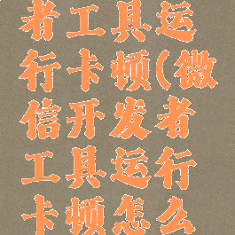 微信开发者工具运行卡顿(微信开发者工具运行卡顿怎么解决)