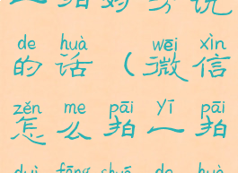 微信怎么拍一拍对方说的话(微信怎么拍一拍对方说的话语)