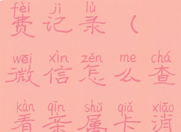 微信怎么查看亲属卡消费记录(微信怎么查看亲属卡消费记录明细)