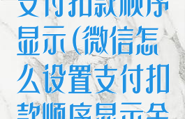 微信怎么设置支付扣款顺序显示(微信怎么设置支付扣款顺序显示金额)