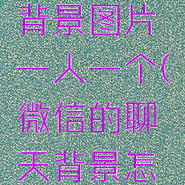 微信怎么设置聊天背景图片一人一个(微信的聊天背景怎么设置一个人)