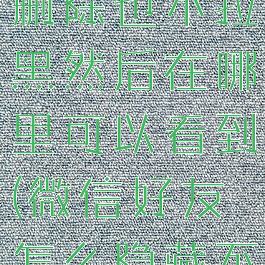 微信怎么隐藏好友而不删除也不拉黑然后在哪里可以看到(微信好友怎么隐藏不拉黑名单不删除)